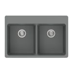 DuraGranit double equal bowl granite sink in Gray Moon finish