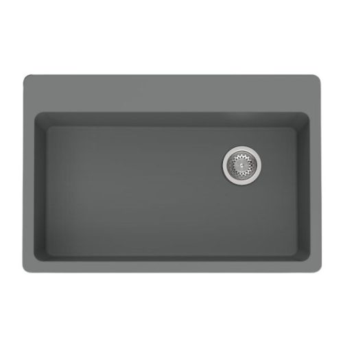 DuraGranit super single bowl granite sink in Gray Moon finish