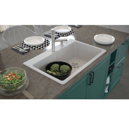 DuraGranit super single bowl granite sink in Iceberg finish