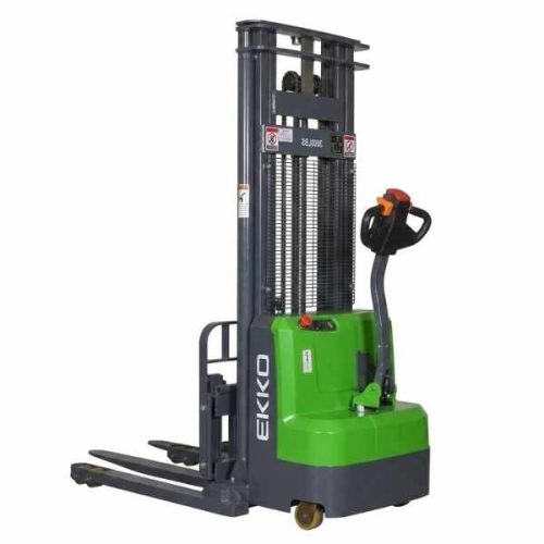 EKKO EB14CS-145Li electric straddle stacker for warehouse handling