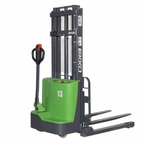 EKKO EB13C-145Li lithium straddle stacker for warehouse handling