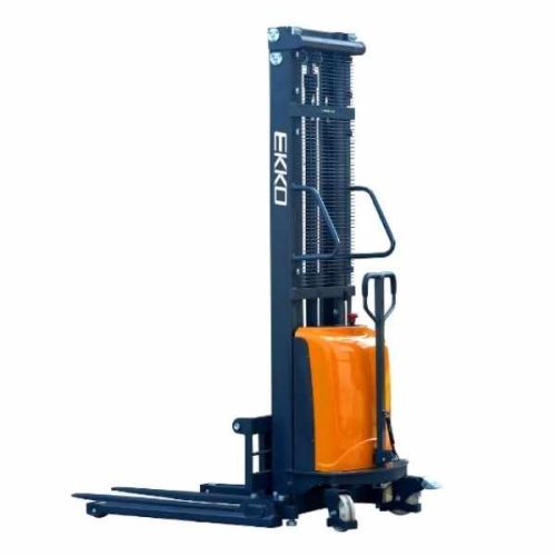 EKKO EA15D semi-electric straddle stacker for warehouse handling