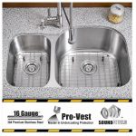 HERCULES 1-1/2 double bowl reverse undermount kitchen sink in 16 gauge stainless steel with satin finish