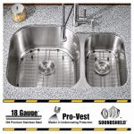HERCULES 1-1/2 double bowl undermount kitchen sink in 18 gauge stainless steel