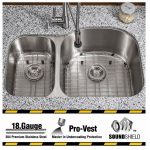 HERCULES 1-1/2 double bowl undermount kitchen sink in 18 gauge stainless steel