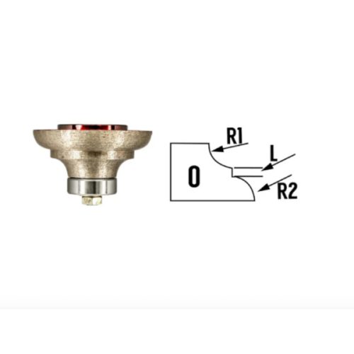 Hurricane Cove Dupont Router Shape O for wet stone edge profiling on granite and quartz.