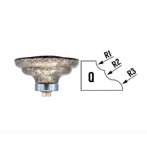 Hurricane Cove Ogee Router Shape Q for wet stone edge profiling.