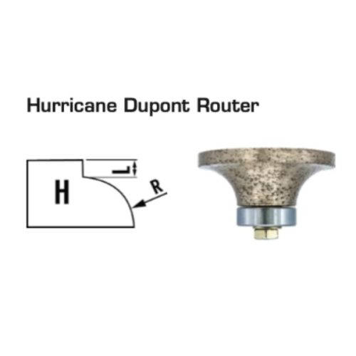 Hurricane DuPont Router Bit for stone edge profiling on granite and quartz.