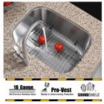 INDUS small single bowl undermount kitchen sink in 18 gauge stainless steel