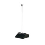 Lobby dust pan with swivel pan and aluminum handle