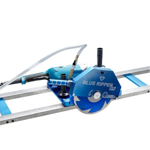 Omega Diamond Blue Ripper G2 portable rail saw for professional stone cutting.