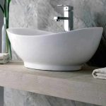 Overmount ceramic vessel sink SIS-CV09W for above counter installation