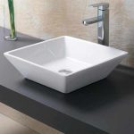 Overmount ceramic vessel sink SIS-CV10W for above counter installation