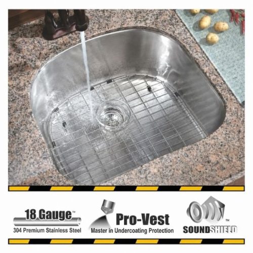 PEGASUS single bowl undermount kitchen sink in 18 gauge stainless steel