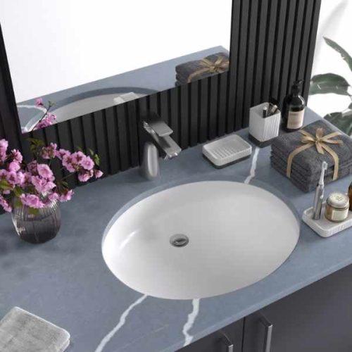 Pelican PL-3608-White ADA porcelain undermount bathroom sink