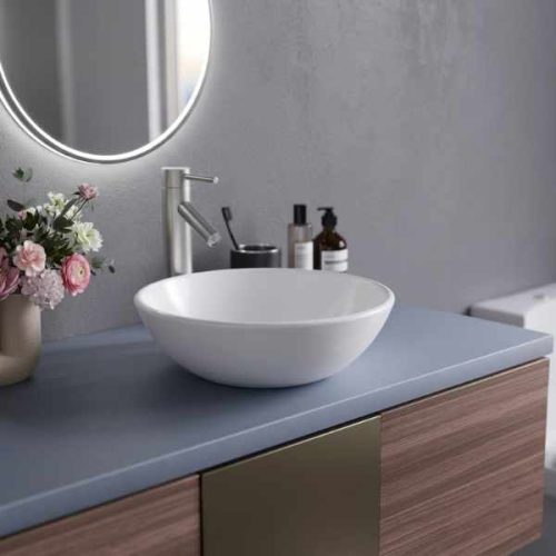 Pelican PL-3001-White Shell Series porcelain vessel bathroom sink
