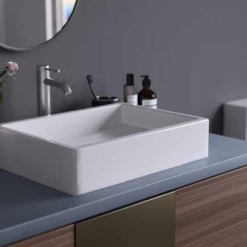 Pelican PL-3082-White Shell Series porcelain vessel bathroom sink