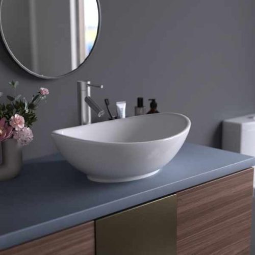 Pelican PL-3002-White Shell Series porcelain vessel sink