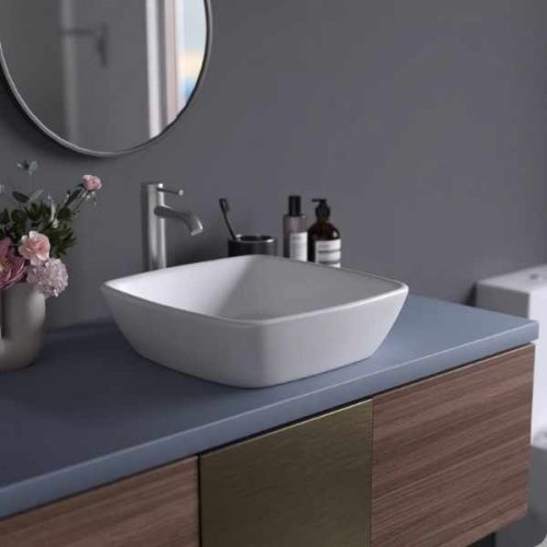 Pelican PL-3060-White Shell Series porcelain vessel sink