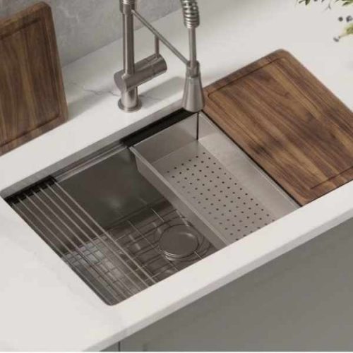 Pelican PL-WS3319-R0-16g stainless steel workstation sink
