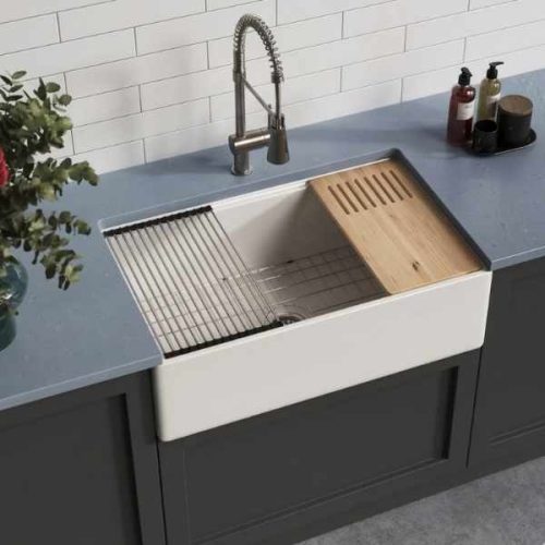 Pelican PL-FC3320WS fireclay workstation sink
