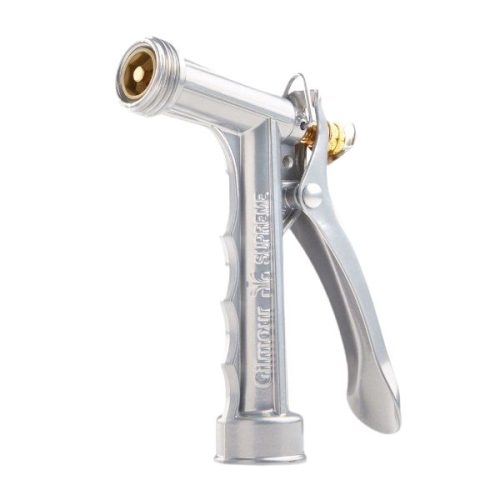 Pistol grip water nozzle with flow control dial