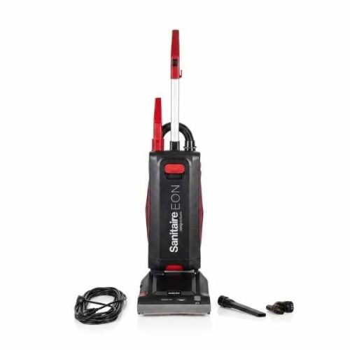 Sanitaire Eon upright vacuum with HEPA filter for commercial cleaning