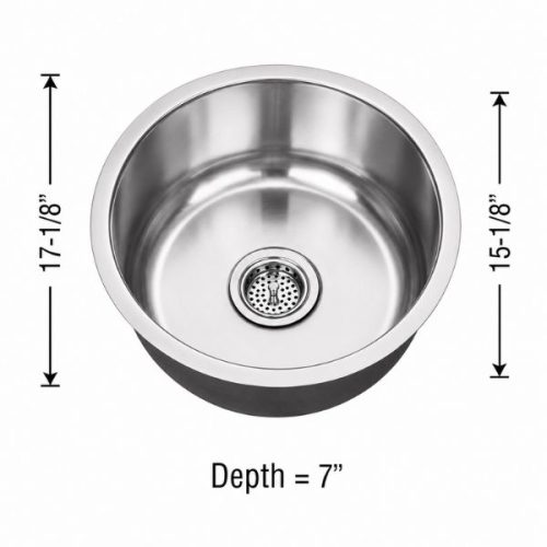 Small single bowl undermount kitchen sink in 18 gauge stainless steel