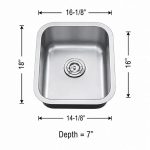 Small single bowl undermount kitchen sink in 18 gauge stainless steel