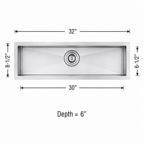 Small single bowl undermount kitchen sink in 18 gauge stainless steel with satin finish