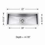 Small single bowl undermount sink in 18 gauge stainless steel with satin finish