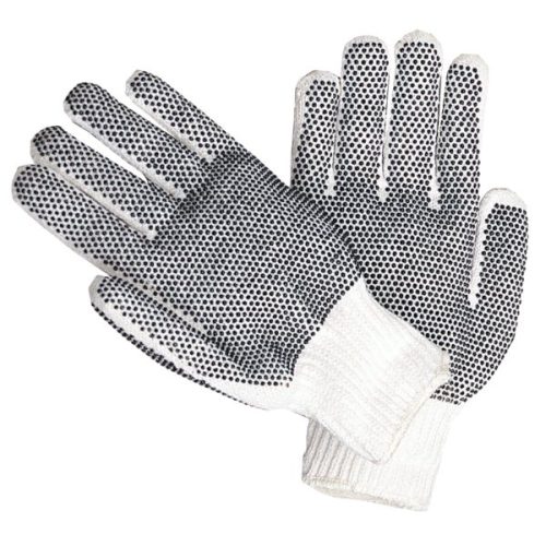 String knit gloves with PVC dots for general-purpose work protection