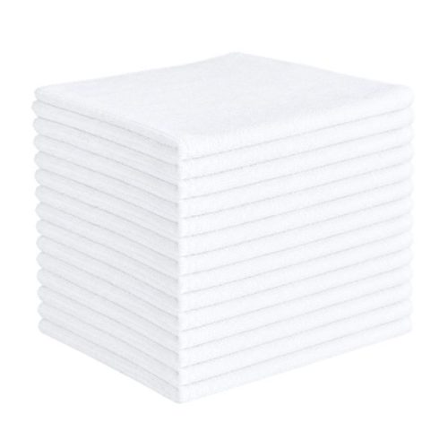 Terry Towels 12 x 12 in white cotton cleaning towels