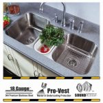 TRIANGULUM triple bowl undermount kitchen sink in stainless steel