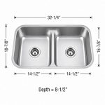 Undermount double equal bowl sink in 18 gauge stainless steel