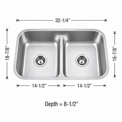 Undermount double equal bowl sink in 18 gauge stainless steel