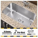URSA big single bowl undermount kitchen sink in 16 gauge stainless steel with satin finish