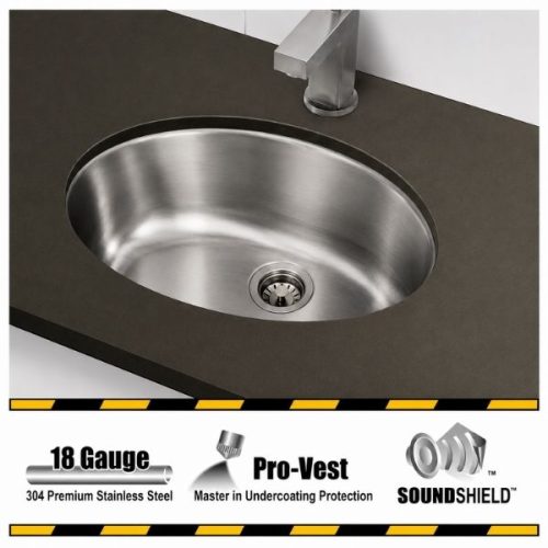 Vanity sink 17 x 16-1/8 inch in stainless steel