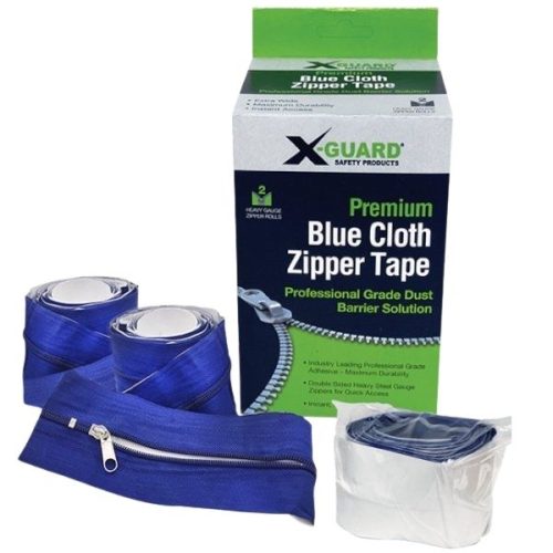 Blue cloth zipper tape for poly sheeting doorways