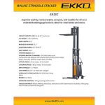EKKO EA15E semi-electric fork-over stacker for warehouse material handling - Imagen Gallery 2