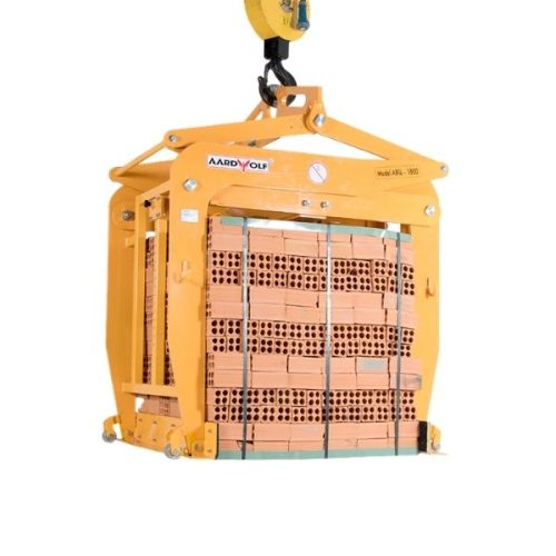 Aardwolf Brick Grab Lifters ABGL-1800 suspended while holding a strapped brick pack