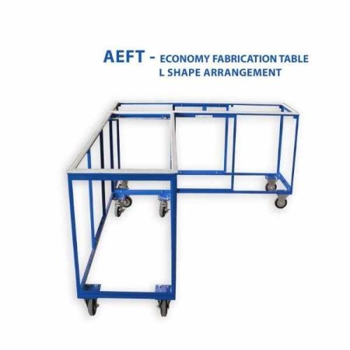 Aardwolf economy fabrication table with locking wheels