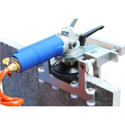 Abaco Air Polishing Machine 80M2 positioned on a vertical stone slab edge