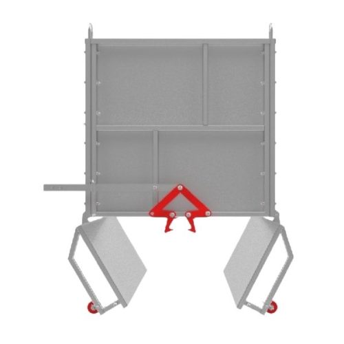 Front view Abaco Drop Bottom Dumpster 150 with the bottom gates open
