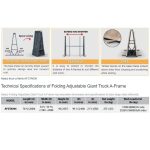Abaco Folding Adjustable Giant Truck A-Frame 096 measurement diagram