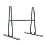 Angled view Abaco QLI Folding Truck A-Frame Seni 060 with connecting crossbars and timber-lined bases