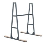 Angled view Abaco QLI Folding Truck A-Frame Seni 074 with detachable crossbars and timber-lined base