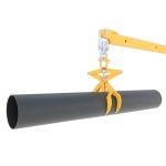 Abaco Round Material Lifter Automatic 200A lifting a cylindrical pipe
