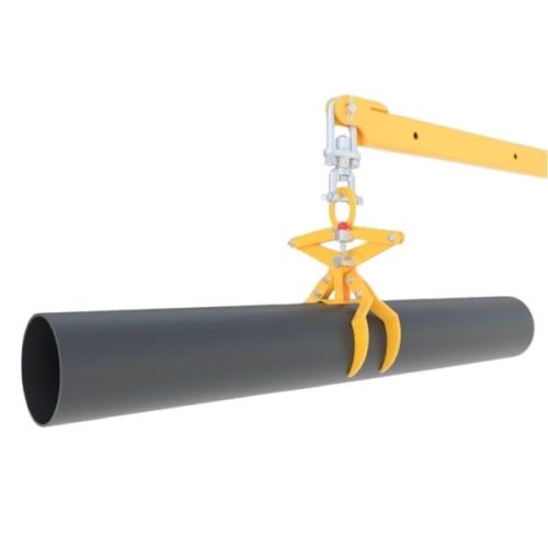 Abaco Round Material Lifter Automatic 200A lifting a cylindrical pipe