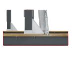 Abaco Safety Corner Slab Rack Wedge 5.5 positioned between a stone slab and rack pole